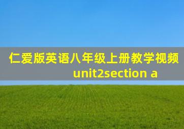 仁爱版英语八年级上册教学视频unit2section a